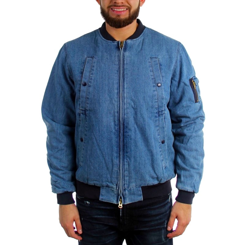 10 Deep - Men’s Wrangler Aviator Denim Jacket XL stone wash